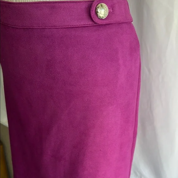 Faux Suede Fuchia Women's Boot Skirt - Picture 3 of 5